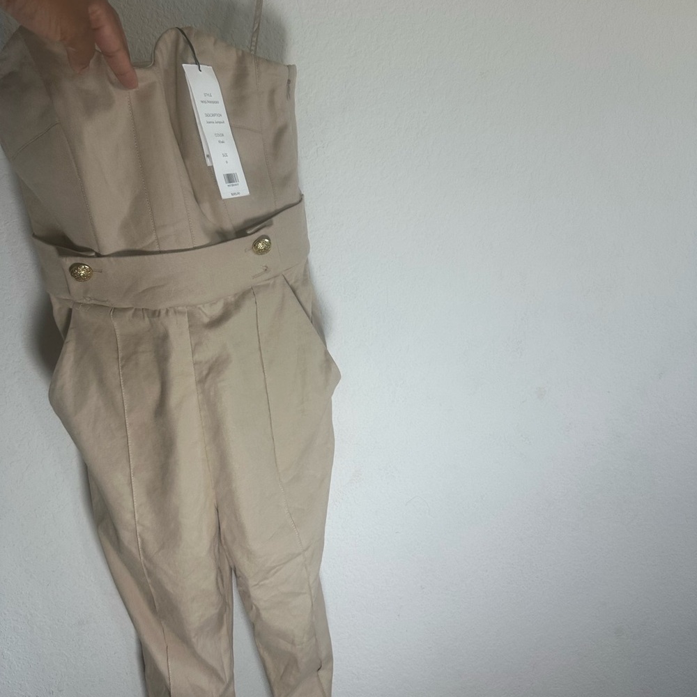 Veronica Beard Beige Jumpsuit with Gold Accents